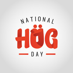 Vector illustration on the theme of National Hug Day.