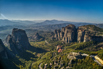 Fototapeta premium aerial view from the Monastery Rousanou in Meteora, Greece