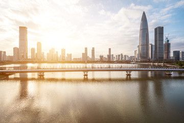 Fototapeta na wymiar China Shenzhen Cityscape at Sunset