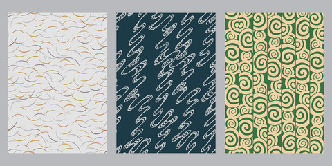 Japanese grass blades, wave, swirl abstract background