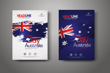 Obraz na płótnie Canvas Happy Australia Day Celebration Poster Background set.