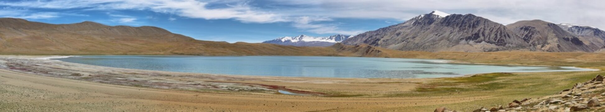 Himalayan lake Kyagar Tso in the afternoon. Korzok, Ladakh, India