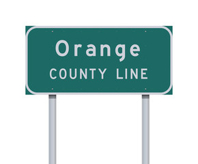 Vector illustration of the Orange County Line green road sign