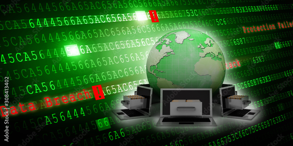 Poster 3d rendering technology computer network