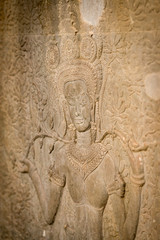 Fototapeta na wymiar ornaments in angkorwat, cambodia world heritage site 
