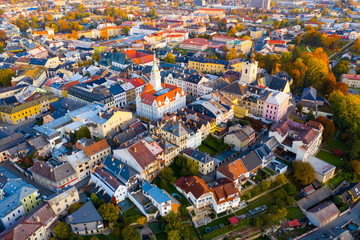 Aerial cityscape of Sumperk