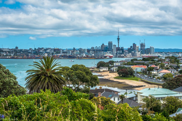 Auckland downtown, New Zealand. View from Devonport.