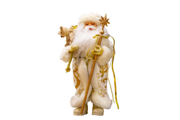 toy Santa Claus on a white background is isolated