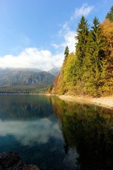 Mountain lake in autumn