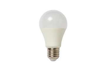 LED light bulb on a white isolated background. Concept of energy saving, energy saving