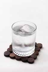 pure cool water in glass 