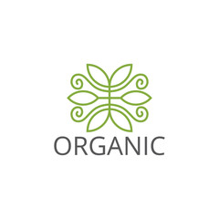 Vector organic and natural logo design template