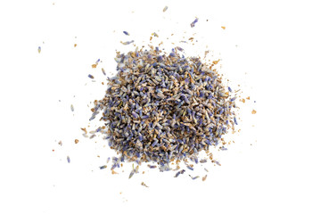 dried lavender on a white background