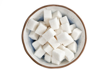 Fototapeta na wymiar Sugar cubes in a plate, sweet, dessert
