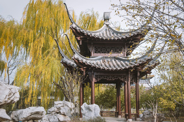 Chinese arbor in park