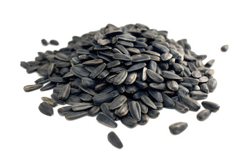  Sunflower seeds on white background