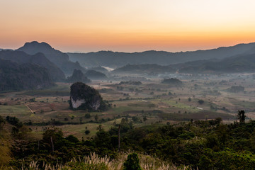 Fog view of mountains