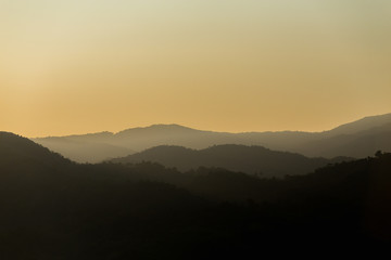 Fog view of mountains