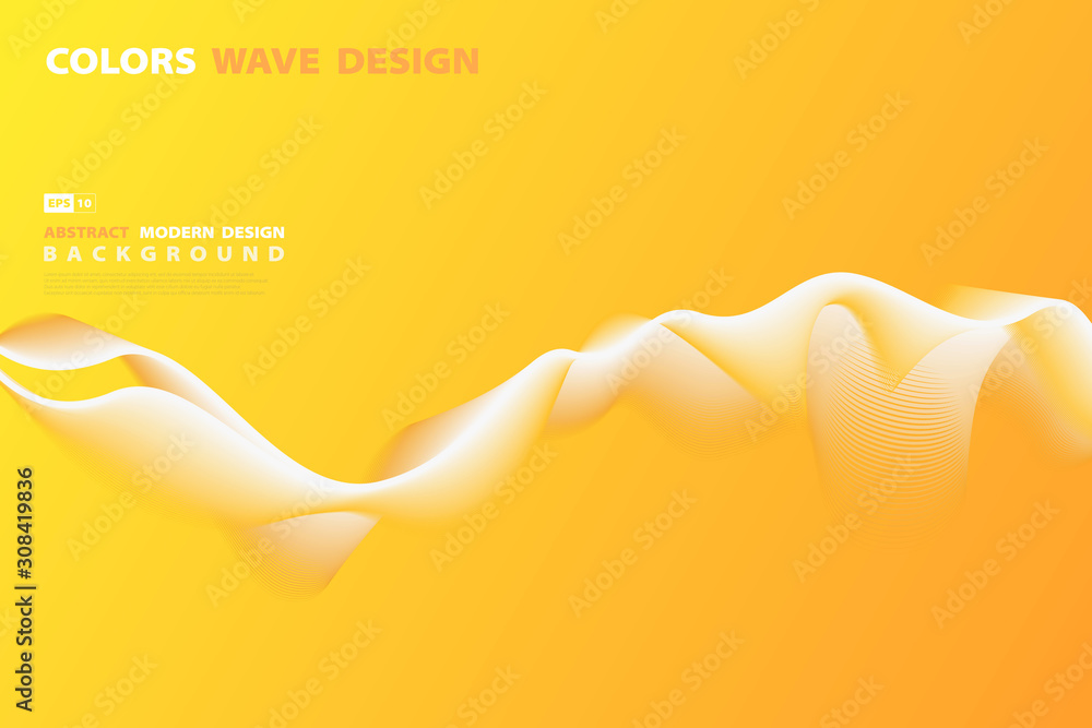 Poster abstract gradient orange and yellow swirl line of decorative design background. illustration vector 