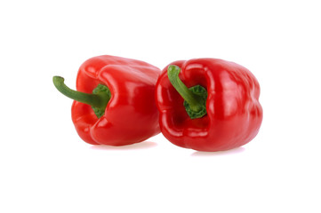 red sweet pepper isolated on white background.