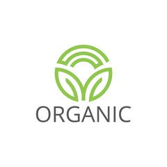 Vector organic and natural logo design template