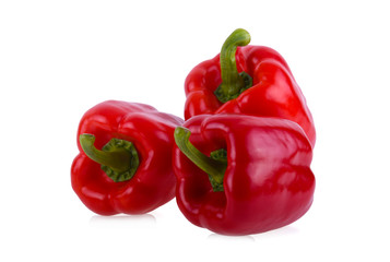 red sweet pepper isolated on white background.