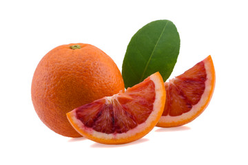 blood orange isolated on white background