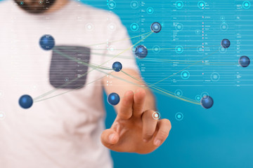 Abstract technology geometric and data