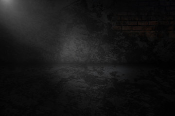 Texture dark concentrate floor with mist or fog