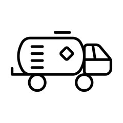 Oil transport icon vector. Thin line sign. Isolated contour symbol illustration