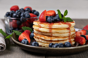 Pancakes with fresh berry