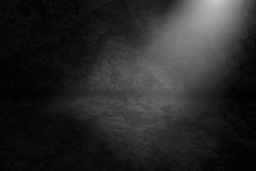 Texture dark concentrate floor with mist or fog