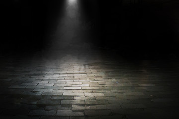 Texture dark concentrate floor with mist or fog