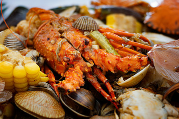 Mix of seafood on the table