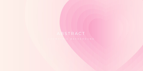 Pink Love Valentine Hearth Abstract Background Vector Banner Presentation