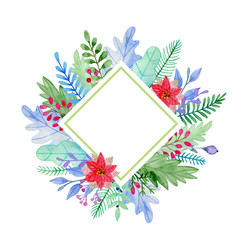 Decorative winter floral frame