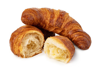 fresh croissant on white