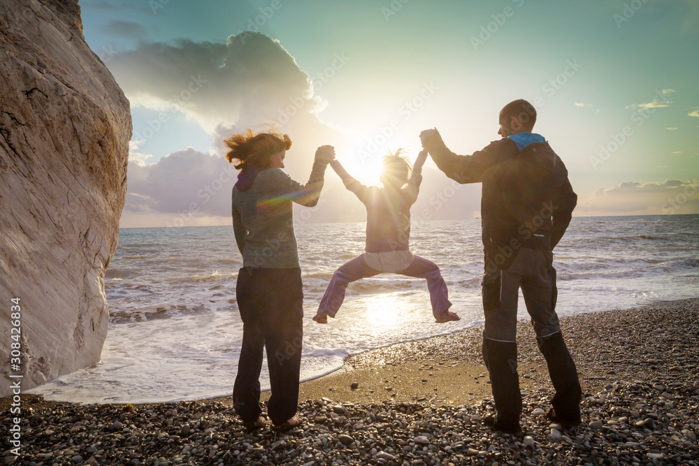 Canvas Prints family on the beach