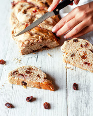 Homemade Christmas fruit cake