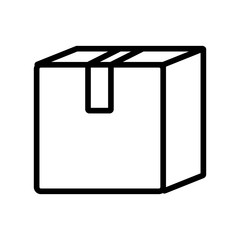 Closed box icon vector. Thin line sign. Isolated contour symbol illustration