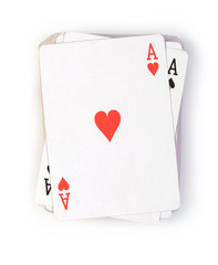 playing cards on white background