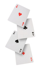 playing cards on white background