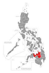 Northern Mindanao red highlighted in map of Philippines