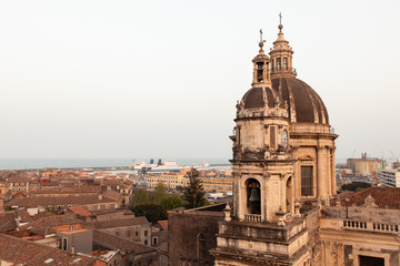 Fototapeta na wymiar Top view of St. Agata church, Catania