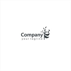 Panda logo icon with trees company and business agency special chines Print