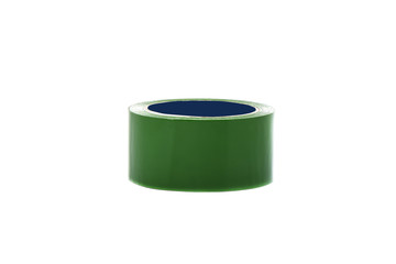A roll of green duct tape isolated on a white background.