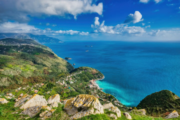 Fototapeta premium View from San Costanzo towards the Amalfi Coast Naples Italy