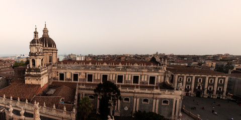 Fototapeta premium Top view of St. Agata church, Catania