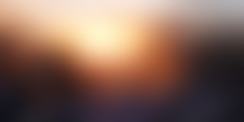 Golden light on dark empty background. Sunset abstract banner. Blurred texture. Natural defocus illustration.