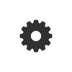 Cog or gear Icon . Simple flat symbol. Perfect Black pictogram illustration on white background.
